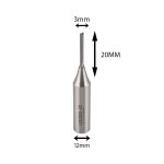 تیغ برش کارگیر 20 میلیمتر قطر 3 میلیمتر شفت 12 میلیمتر Z2 سایلنت برند KY Carbide آلمان