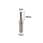 تیغ برش کارگیر 25 میلی‌متر قطر 6 میلی‌متر شفت 12 میلی‌متر Z3 سایلنت برند KY Carbide آلمان